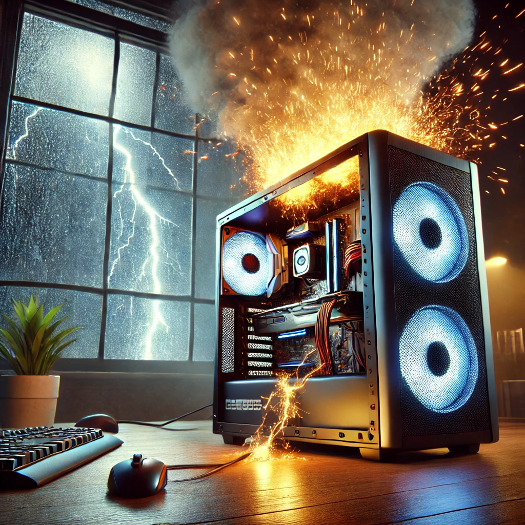Unplug your computers during a thunderstorm! even if you have surge protection