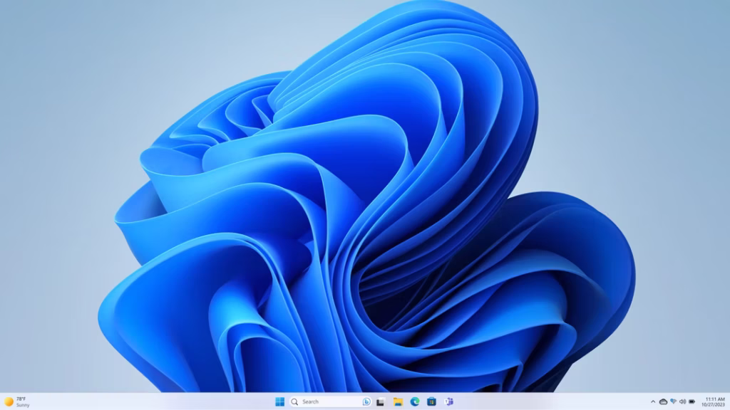 A Windows 11 desktop screen, used here to show that a laptop, desktop and Mini PC all display and work the same way